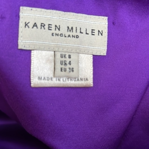 Karen Millen Purple Satin Strapless Mini Dresses 2 Available Size 4&6 - Picture 12 of 15